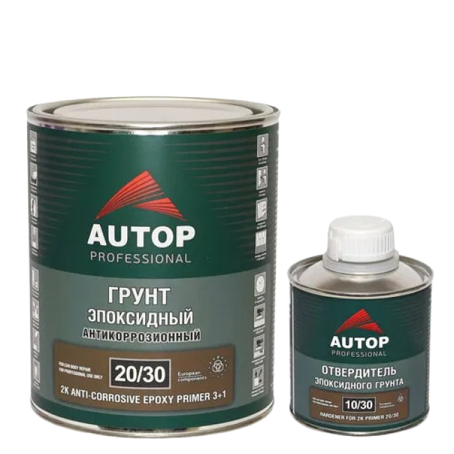 Autop AUTOP 20/30 - 2K Epoxy anti-corrosion primer 3+1 - light gray, complete with hardener ATP-PR20/30-075/P3 + ATP-HR10/30-025 – buy in Tokmok | carpaint.kz