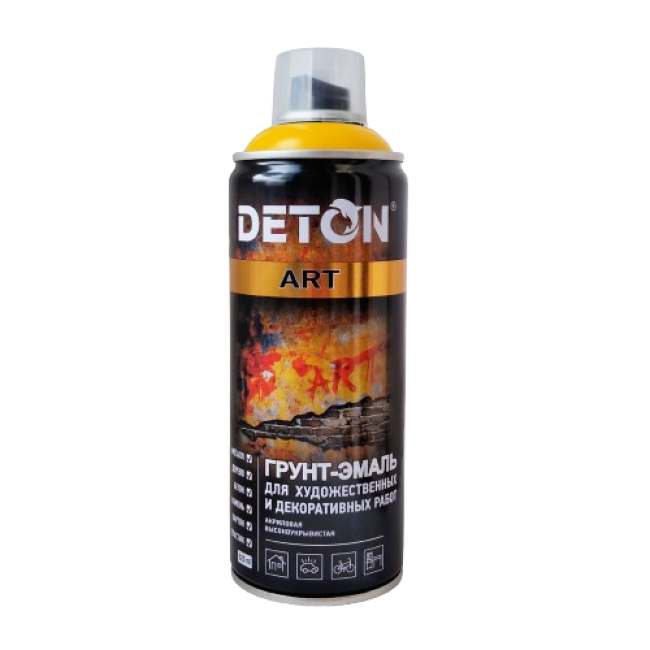 Deton DETON ART - Primer-enamel - Cadmium yellow - Aerosol, 520 ml DTN-A70680 – buy in Tokmok | carpaint.kz