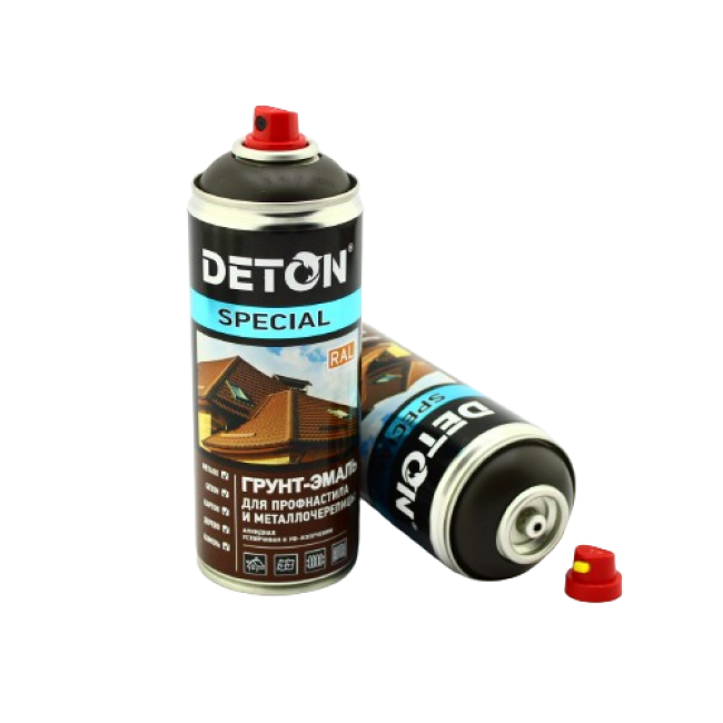 Deton RR 32 DETON SPECIAL - Primer-enamel for metal tiles - Dark brown - Aerosol, 520 ml DTN-A07298 – buy in Tokmok | carpaint.kz