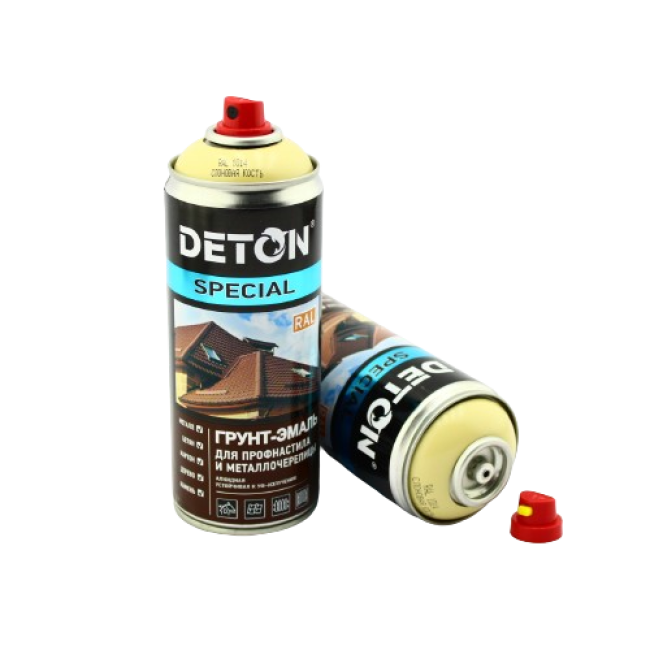 Deton RAL 1014 DETON SPECIAL - Primer-enamel for metal tiles - Ivory - Aerosol, 520 ml DTN-A07296 – buy in Tokmok | carpaint.kz