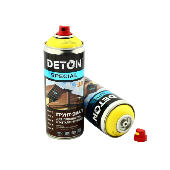 Deton RAL 1018 DETON SPECIAL - Primer-enamel for metal tiles - Zinc yellow - Aerosol, 520 ml DTN-A07364 – buy in Tokmok | carpaint.kz