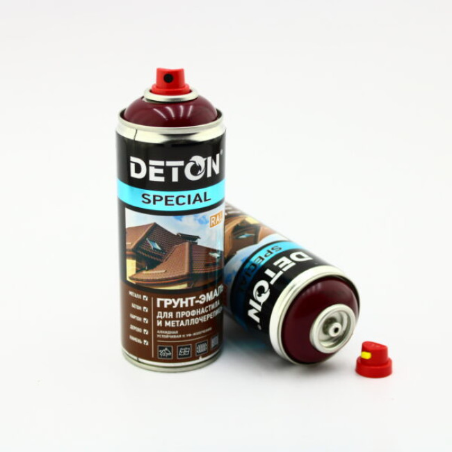 Deton RAL 3005 DETON SPECIAL - Primer-enamel for metal tiles - Red wine - Aerosol, 520 ml DTN-A07290 – buy in Tokmok | carpaint.kz