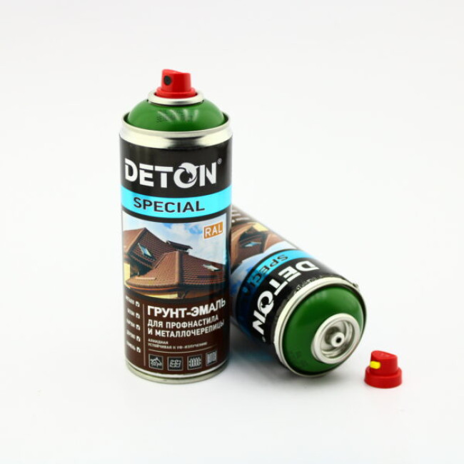 Deton RAL 6002 DETON SPECIAL - Primer-enamel for metal tiles - Green leaf - Aerosol, 520 ml DTN-A07363 – buy in Tokmok | carpaint.kz