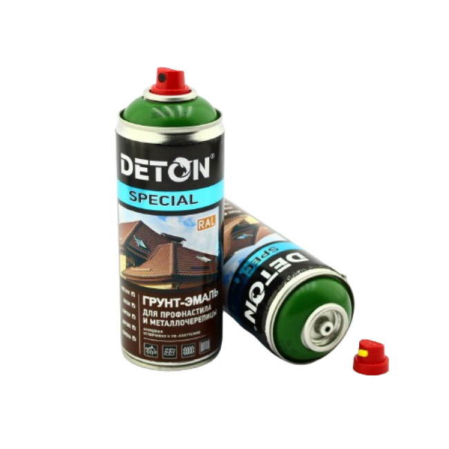Deton RAL 6002 DETON SPECIAL - Primer-enamel for metal tiles - Green leaf - Aerosol, 520 ml DTN-A07363 – buy in Tokmok | carpaint.kz