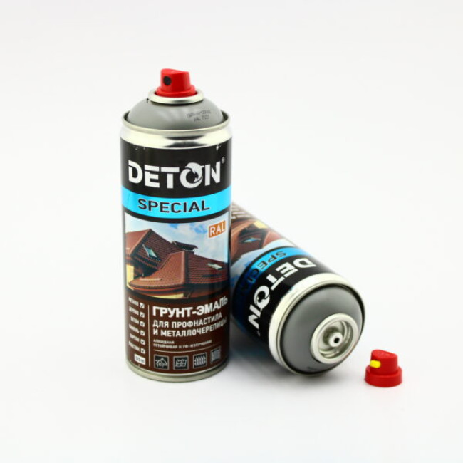 Deton RAL 7037 DETON SPECIAL - 金属瓷砖瓷漆底漆 - 灰灰色 - 气雾剂，520 毫升 DTN-A07321 图片 – 托克马克 | carpaint.kz