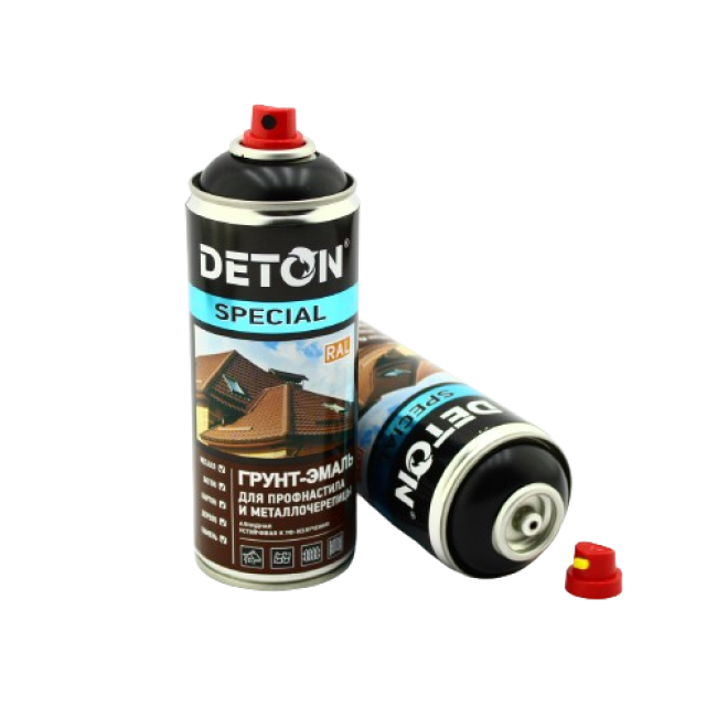 Deton RAL 9005 DETON SPECIAL - 金属瓷砖瓷漆底漆 - 黑色 - 气雾剂，520 毫升 DTN-A07293 图片 – 托克马克 | carpaint.kz