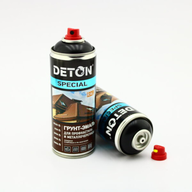 Deton RAL 9005 DETON SPECIAL - 金属瓷砖瓷漆底漆 - 黑色 - 气雾剂，520 毫升 DTN-A07293 图片 – 托克马克 | carpaint.kz