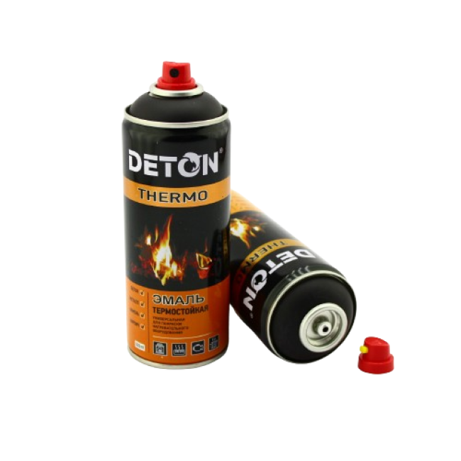 Deton DETON THERMO - Heat-resistant enamel - Black - Aerosol, 520 ml DTN-A70666 – buy in Tokmok | carpaint.kz