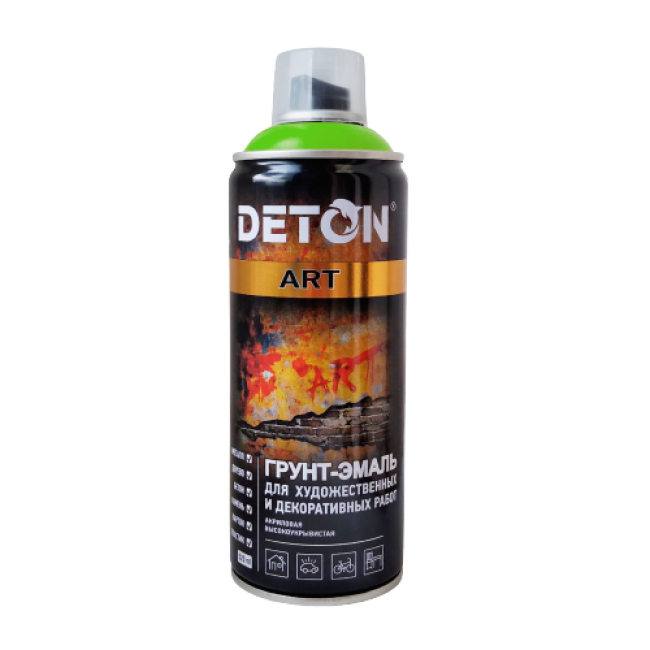 Deton 用于艺术和装饰作品的底漆珐琅 DETON ART，青苹果，气雾剂 520 毫升 DTN-A70673 图片 – 托克马克 | carpaint.kz