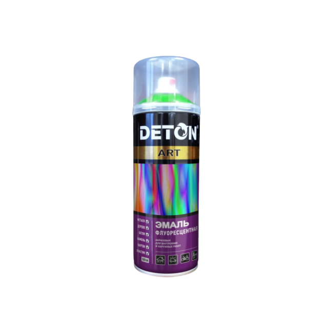 Флуоресцентті эмаль DETON ART Жасыл, аэрозоль 520 мл DTN-A70713 – Токмокда сатып алу | Deton | carpaint.kz
