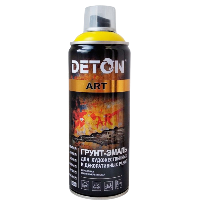Deton DETON ART - Primer-enamel - Yellow - Aerosol, 520 ml DTN-A70677 – buy in Tokmok | carpaint.kz