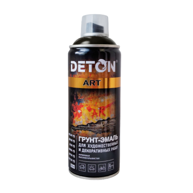 Deton DETON ART - Primer-enamel - Black glossy - Aerosol, 520 ml DTN-A70688 – buy in Tokmok | carpaint.kz