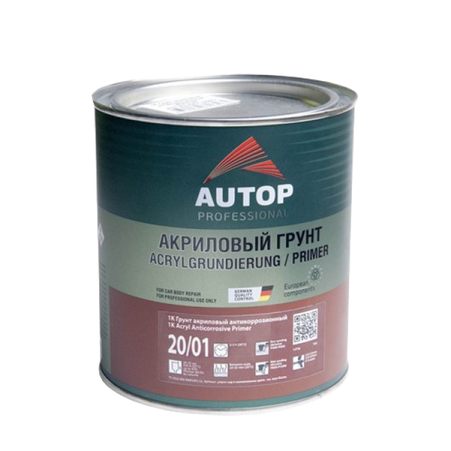 Autop AUTOP 20/01 - Acrylic anti-corrosion primer - Black - Can, 1kg ATP-PR20/01-08/P2 – buy in Tokmok | carpaint.kz