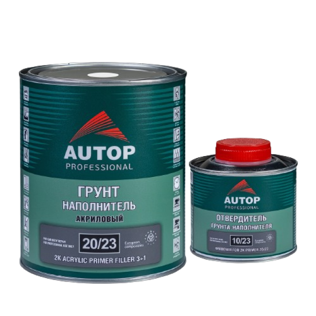 Autop AUTOP 20/23 - 2K Грунт-наполнитель акриловый 3+1 - Белый, комплект с отвердителем, 1.0+0.33л ATP-PR20/23-1/P1 + ATP-HR10/23-033 图片 – 托克马克 | carpaint.kz
