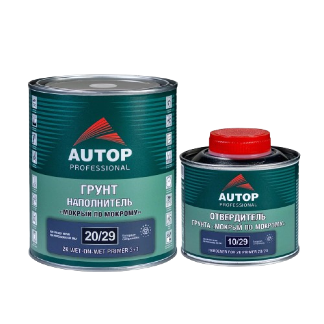 Autop AUTOP 20/29 - 2K Грунт-наполнитель мокрый по мокрому 3+1 - серый, комплект с отвердителем ATP-PR20/29-1/P3 + ATP-HR10/29-033 图片 – 托克马克 | carpaint.kz
